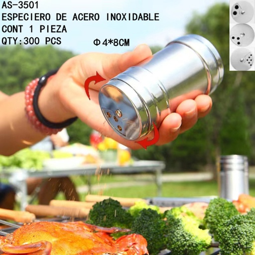 [AS-3501 [300 PZS/CAJA]] [AS-3501]ESPECIERO DE ACERO INOXIDABLE