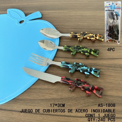 [AS-1808 [240 PZS/CAJA]] [AS-1808]JUEGO DE CUBIERTOS DE ACERO INOXIDABLE