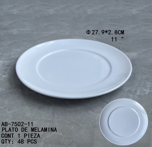 [AB-7502-11 [48 PZS/CAJA]] [AB-7502-11]PLATO DE MELAMINA