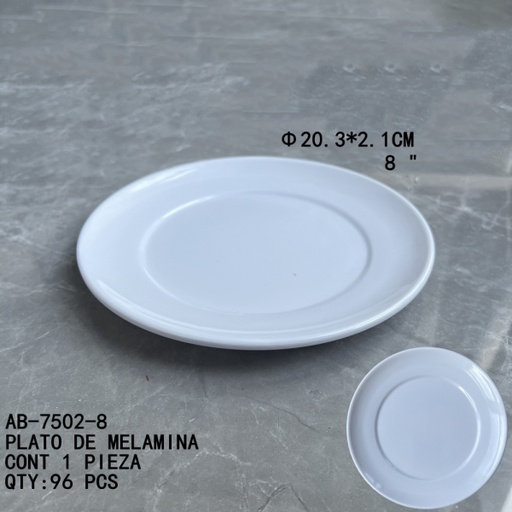 [AB-7502-8 [96 PZS/CAJA]] [AB-7502-8]PLATO DE MELAMINA