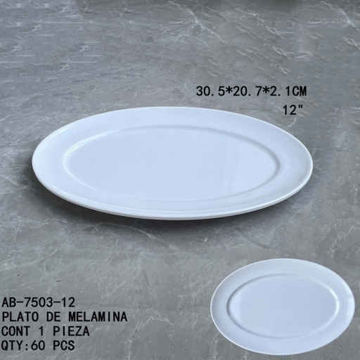 [AB-7503-12 [60 PZS/CAJA]] [AB-7503-12]PLATO DE MELAMINA