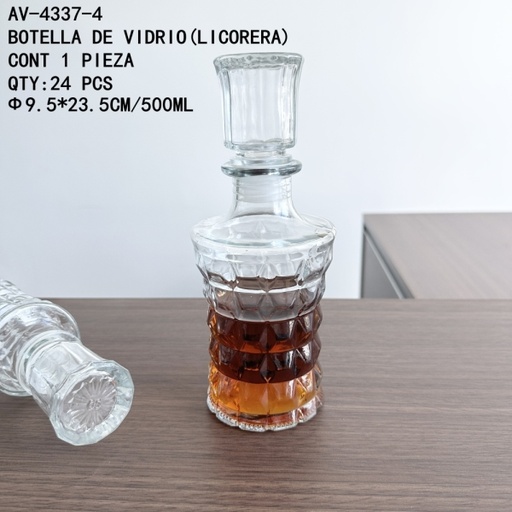 [AV-4337-4 [24 PZS/CAJA]] [AV-4337-4]BOTELLA DE VIDRIO(LICORERA)