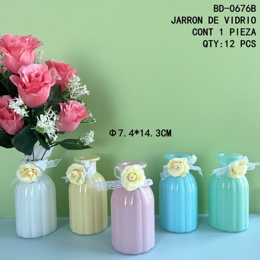 [BD-0676B [12 PZS/CAJA]] [BD-0676B]JARRON DE VIDRIO