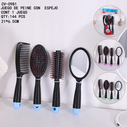 [CV-0981 [144 PZS/CAJA]] [CV-0981]JUEGO DE PEINE CON ESPEJO