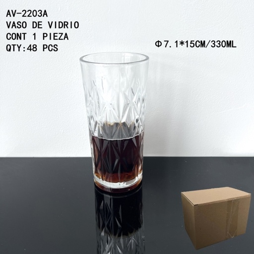 [AV-2203A [48 PZS/CAJA]] [AV-2203A]VASO DE VIDRIO