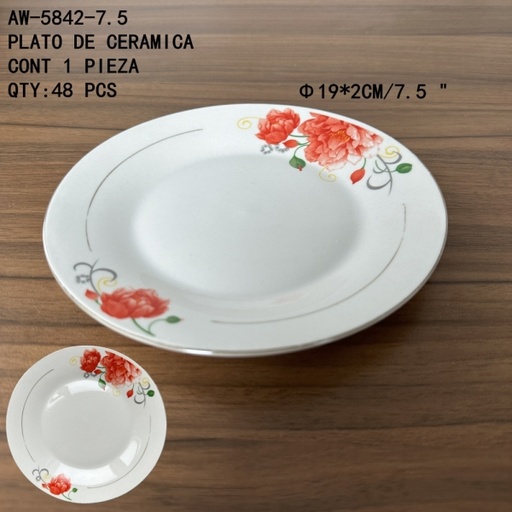 [AW-5842-7.5 [48 PZS/CAJA]] [AW-5842-7.5]PLATO DE CERAMICA