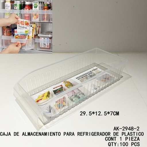 [AK-2948-2 [100 PZS/CAJA]] [AK-2948-2]CAJA DE ALMACENAMIENTO PARA REFRIGERADOR DE PLASTICO