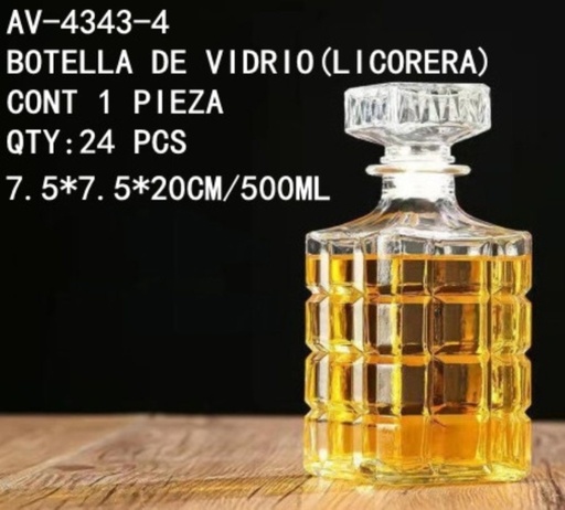 [AV-4343-4 [24 PZS/CAJA]] [AV-4343-4]BOTELLA DE VIDRIO(LICORERA)