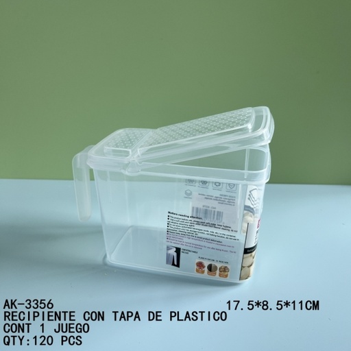 [AK-3356 [120 PZS/CAJA]] [AK-3356]RECIPIENTE CON TAPA DE PLASTICO