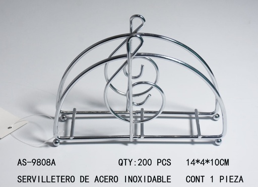 [AS-9808A [200 PZS/CAJA]] [AS-9808A]SERVILLETERO DE ACERO INOXIDABLE