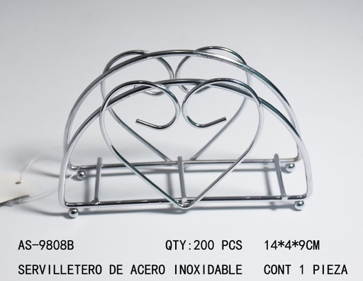 [AS-9808B [200 PZS/CAJA]] [AS-9808B] SERVILLETERO DE ACERO INOXIDABLE