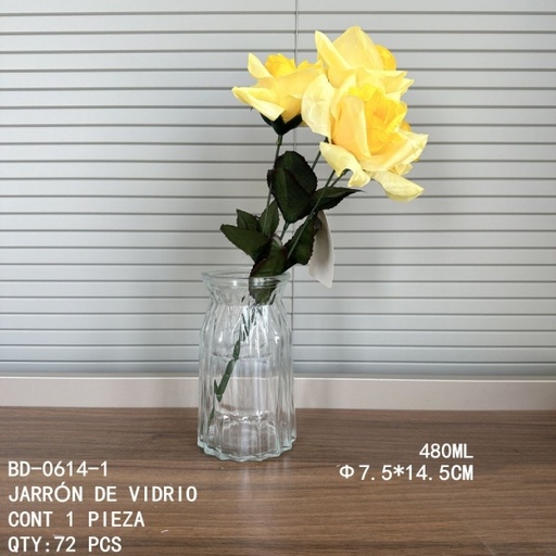 [BD-0614-1 [72 PZS/CAJA]] [BD-0614-1]JARRÓN DE VIDRIO