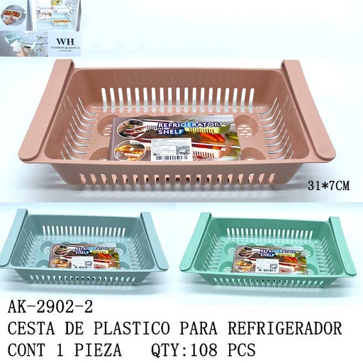 [AK-2902-2 [108 PZS/CAJA]] [AK-2902-2]CESTA DE PLASTICO PARA REFRIGERADOR