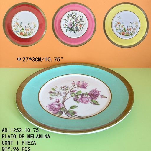 [AB-1252-10.75 [96 PZS/CAJA]] [AB-1252-10.75]PLATO DE MELAMINA