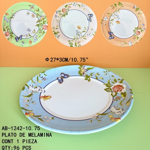 [AB-1242-10.75 [96 PZS/CAJA]] [AB-1242-10.75]PLATO DE MELAMINA