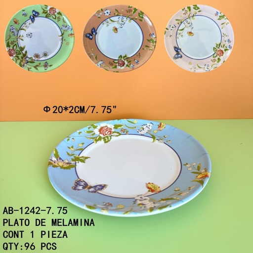 [AB-1242-7.75 [96 PZS/CAJA]] [AB-1242-7.75]PLATO DE MELAMINA