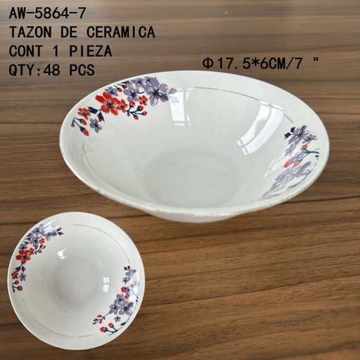 [AW-5864-7 [48 PZS/CAJA]] [AW-5864-7] TAZON DE CERAMICA