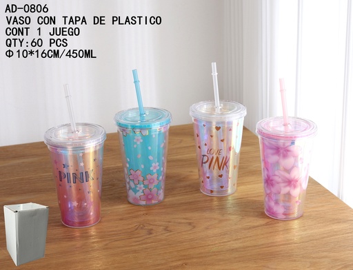 [AD-0806 [60 PZS/CAJA]] [AD-0806]VASO CON TAPA DE PLASTICO