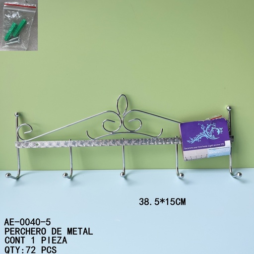 [AE-0040-5 [72 PZS/CAJA]] [AE-0040-5]PERCHERO DE METAL