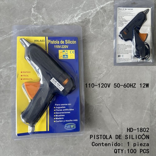 [HD-1802 [100 PZS/CAJA]] [HD-1802]PISTOLA DE SILICÓN