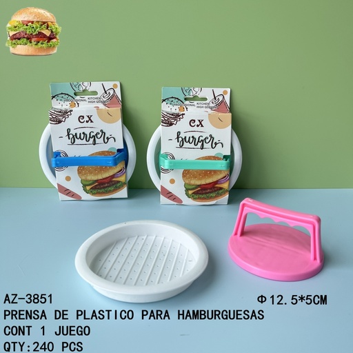 [AZ-3851 [240 PZS/CAJA]] [AZ-3851]PRENSA DE PLASTICO PARA HAMBURGUESAS