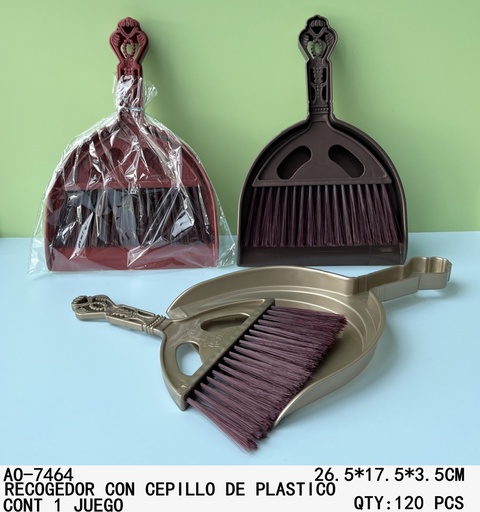 [AO-7464 [120 PZS/CAJA]] [AO-7464]RECOGEDOR CON CEPILLO DE PLASTICO