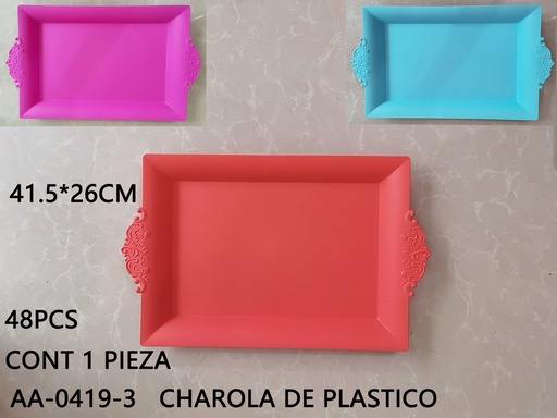[AA-0419-3 [48 PZS/CAJA]] [AA-0419-3]CHAROLA DE PLASTICO
