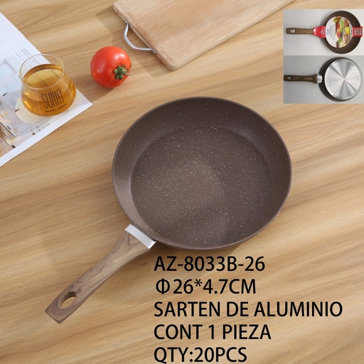 [AZ-8033B-26 [20 PZS/CAJA]] [AZ-8033B-26]SARTEN DE ALUMINIO