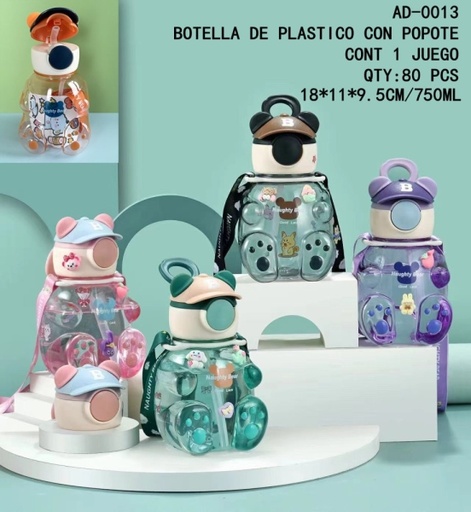 [AD-0013 [80 PZS/CAJA]] [AD-0013]BOTELLA DE PLASTICO CON POPOTE