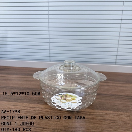 [AA-1798 [180 PZS/CAJA]] [AA-1798]RECIPIENTE DE PLASTICO CON TAPA