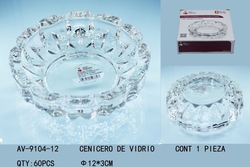 [AV-9104-12 [60 PZS/CAJA]] [AV-9104-12]CENICERO DE VIDRIO