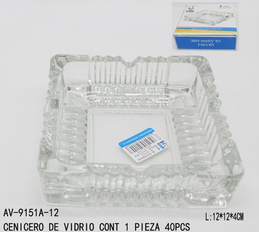 [AV-9151A-12 [40 PZS/CAJA]] [AV-9151A-12]CENICERO DE VIDRIO