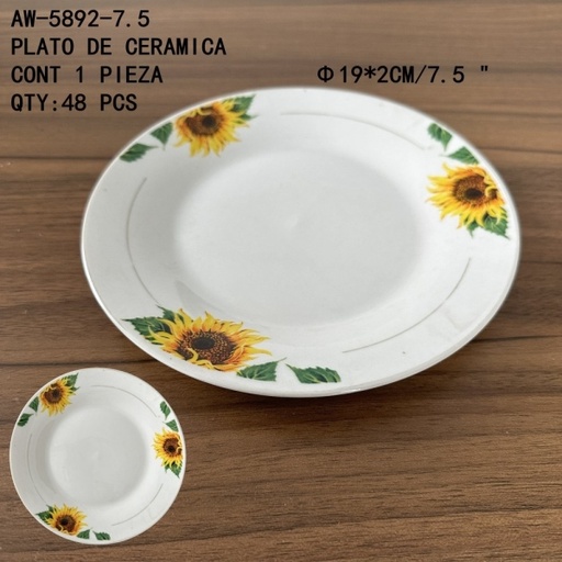 [AW-5892-7.5 [48 PZS/CAJA]] [AW-5892-7.5]PLATO DE CERAMICA