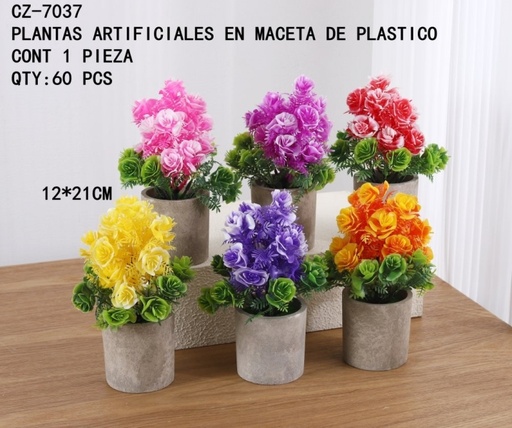 [CZ-7037 [60 PZS/CAJA]] [CZ-7037]PLANTAS ARTIFICIALES EN MACETA DE PLASTICO