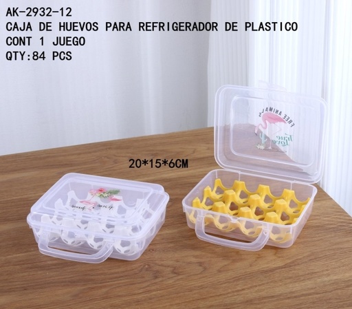 [AK-2932-12 [84 PZS/CAJA]] [AK-2932-12]CAJA DE HUEVOS PARA REFRIGERADOR DE PLASTICO