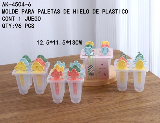 [AK-4504-6 [96 PZS/CAJA]] [AK-4504-6]MOLDE PARA PALETAS DE HIELO DE PLASTICO