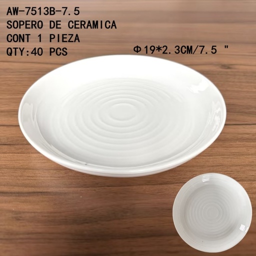 [AW-7513B-7.5 [40 PZS/CAJA]] [AW-7513B-7.5]SOPERO DE CERAMICA