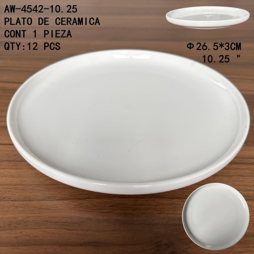 [AW-4542-10.25 [12 PZS/CAJA]] [AW-4542-10.25]PLATO DE CERAMICA