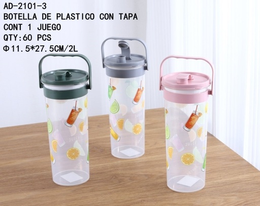 [AD-2101-3 [60 PZS/CAJA]] [AD-2101-3]BOTELLA DE PLASTICO CON TAPA
