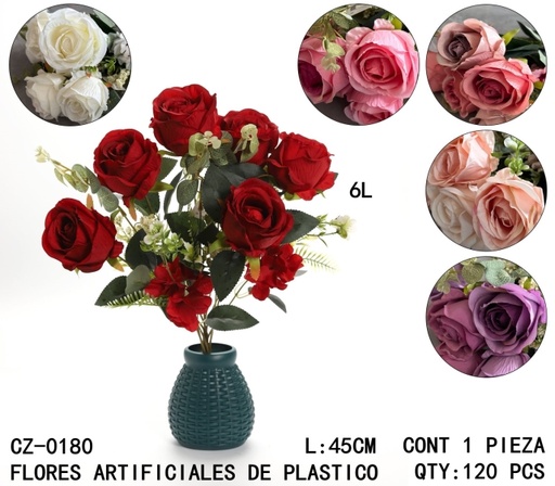 [CZ-0180 [120 PZS/CAJA]] [CZ-0180]FLORES ARTIFICIALES DE PLASTICO