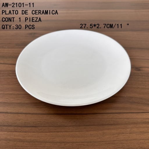 [AW-2101-11 [30 PZS/CAJA]] [AW-2101-11]PLATO DE CERAMICA