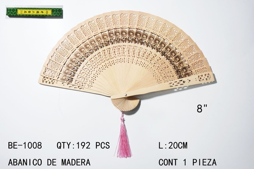 [BE-1008 [192 PZS/CAJA]] [BE-1008]ABANICO DE MADERA