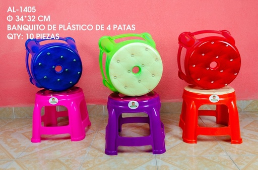 [AL-1405 [10 PZS/CAJA]] [AL-1405]BANCO DE PLASTICO DE 4 PATAS