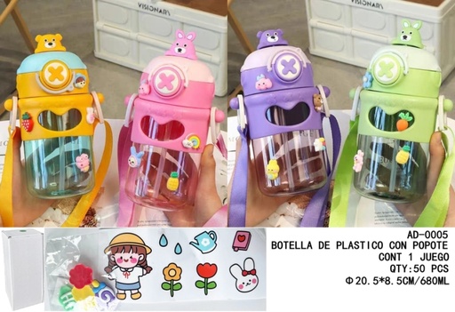 [AD-0005 [50 PZS/CAJA]] [AD-0005]BOTELLA DE PLASTICO CON POPOTE
