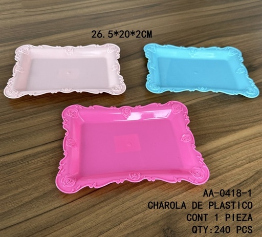 [AA-0418-1 [240 PZS/CAJA]] [AA-0418-1]CHAROLA DE PLASTICO
