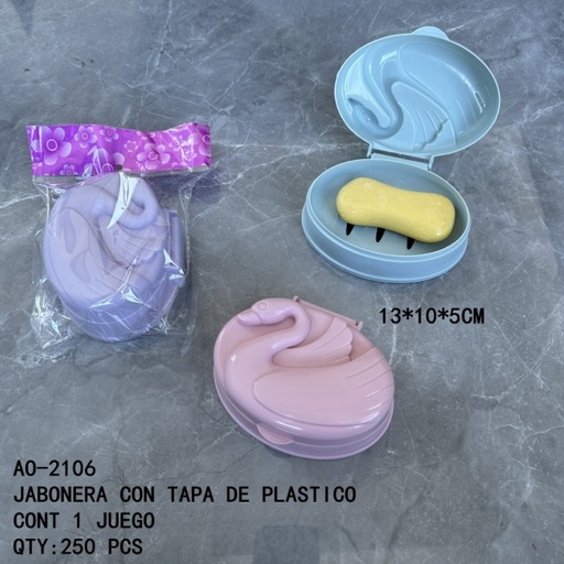[AO-2106 [250 PZS/CAJA]] [AO-2106]JABONERA CON TAPA DE PLASTICO