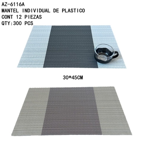 [AZ-6116A [300 PZS/CAJA]] [AZ-6116A]MANTEL INDIVIDUAL DE PLASTICO