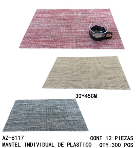 [AZ-6117 [300 PZS/CAJA]] [AZ-6117]MANTEL INDIVIDUAL DE PLASTICO