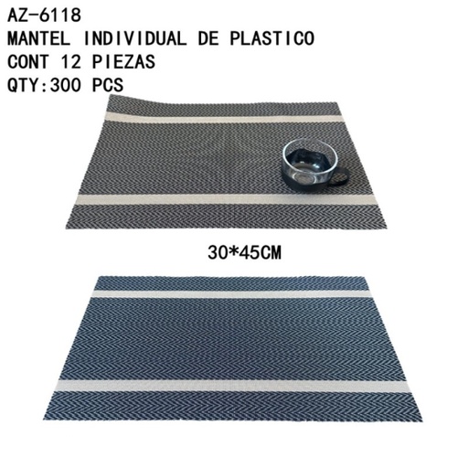 [AZ-6118 [300 PZS/CAJA]] [AZ-6118]MANTEL INDIVIDUAL DE PLASTICO