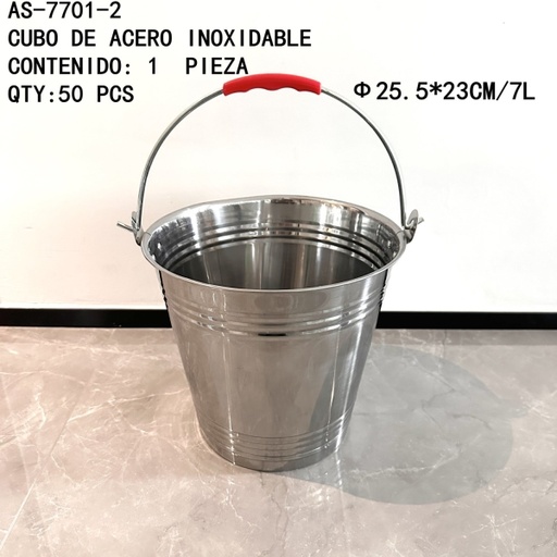 [AS-7701-2 [50 PZS/CAJA]] [AS-7701-2]CUBO DE ACERO INOXIDABLE